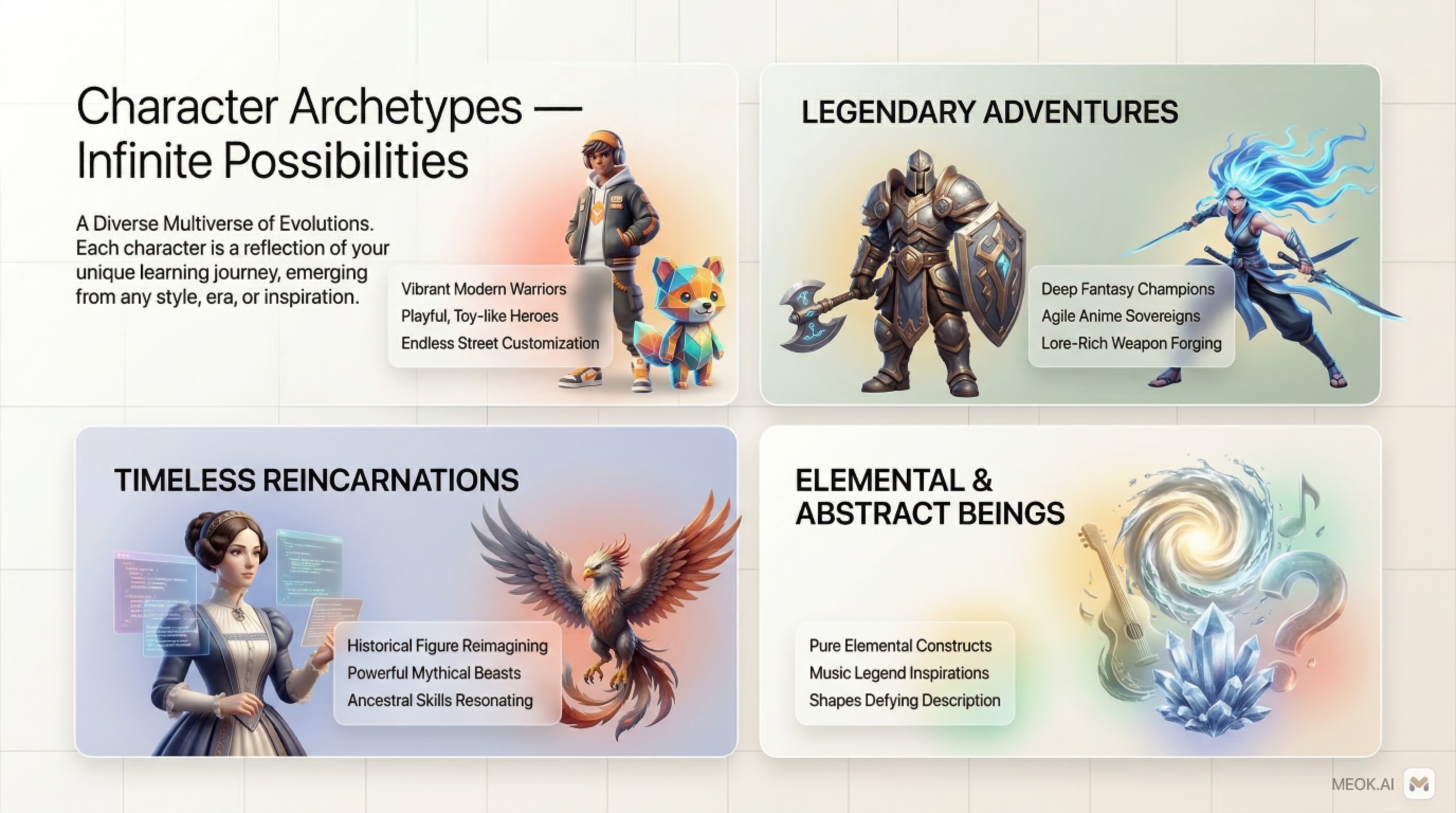 Modern and toy-like characters